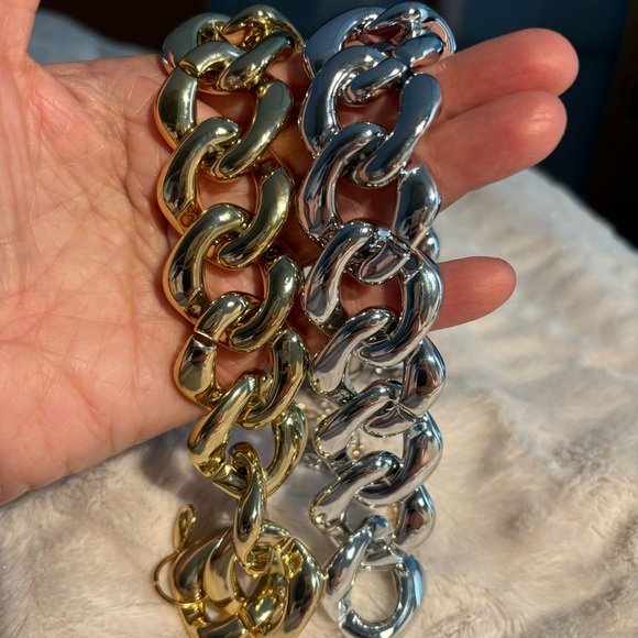 CHUNKY SIMPLE CUBAN CHAIN LINK NECKLACE GOLD OR SILVER - Picture 3 of 9